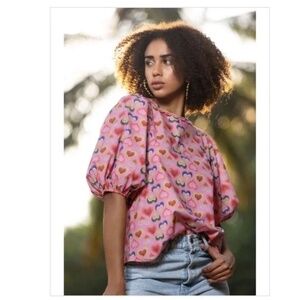 Emily Lovelock Nora Blouse, Pink